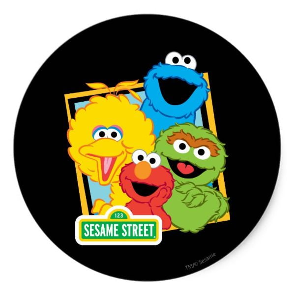 SESAME STREET PERSONALIZED ROUND LABELS BIRTHDAY PARTY STICKERS FAVORS SUPPLIES